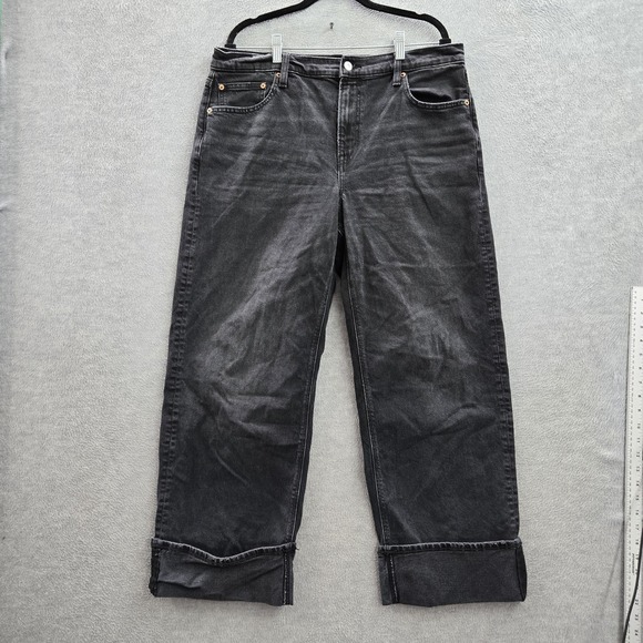 American Eagle Outfitters Denim - American Eagle Outfitters Women Jeans 14 Black Denim Stovepipe Baggy Y2K